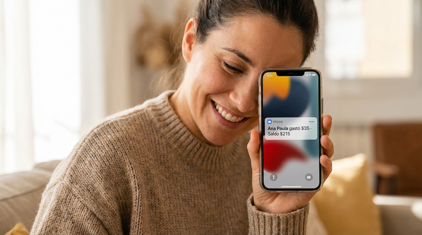 Mama recibiendo notificacion